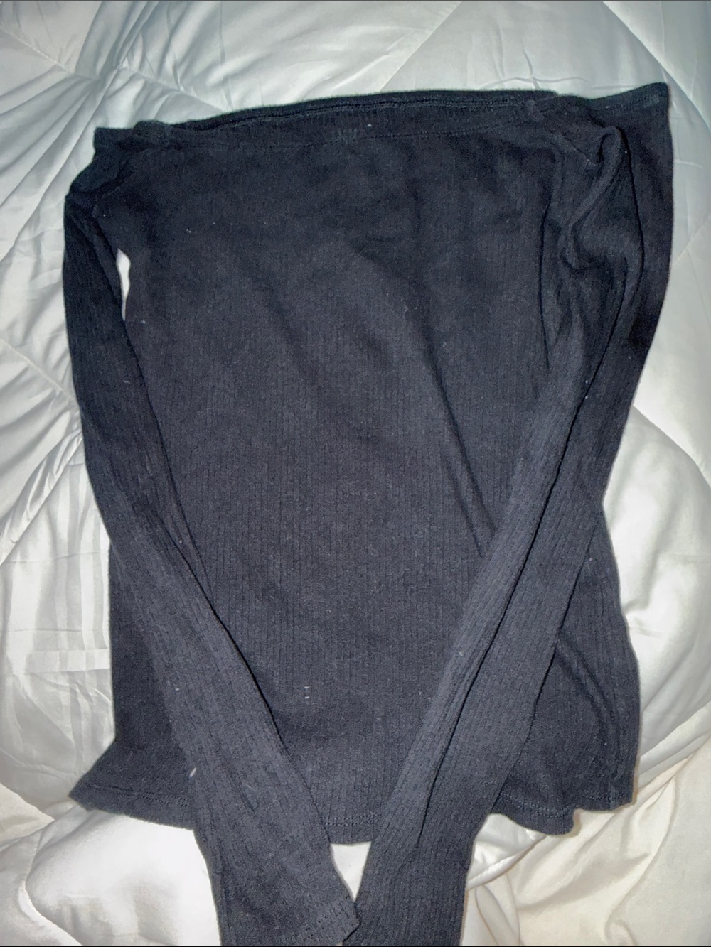 Hollister Black Ribbed Long-Sleeve Top